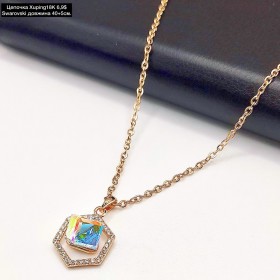 Цепочка з кулоном 0034 XP.(18К) (40+5,0 см.) Swarovski